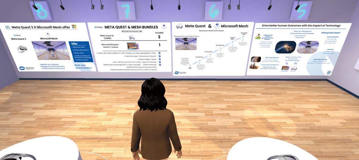 Meta Quest 3 and Microsoft Mesh Demo room