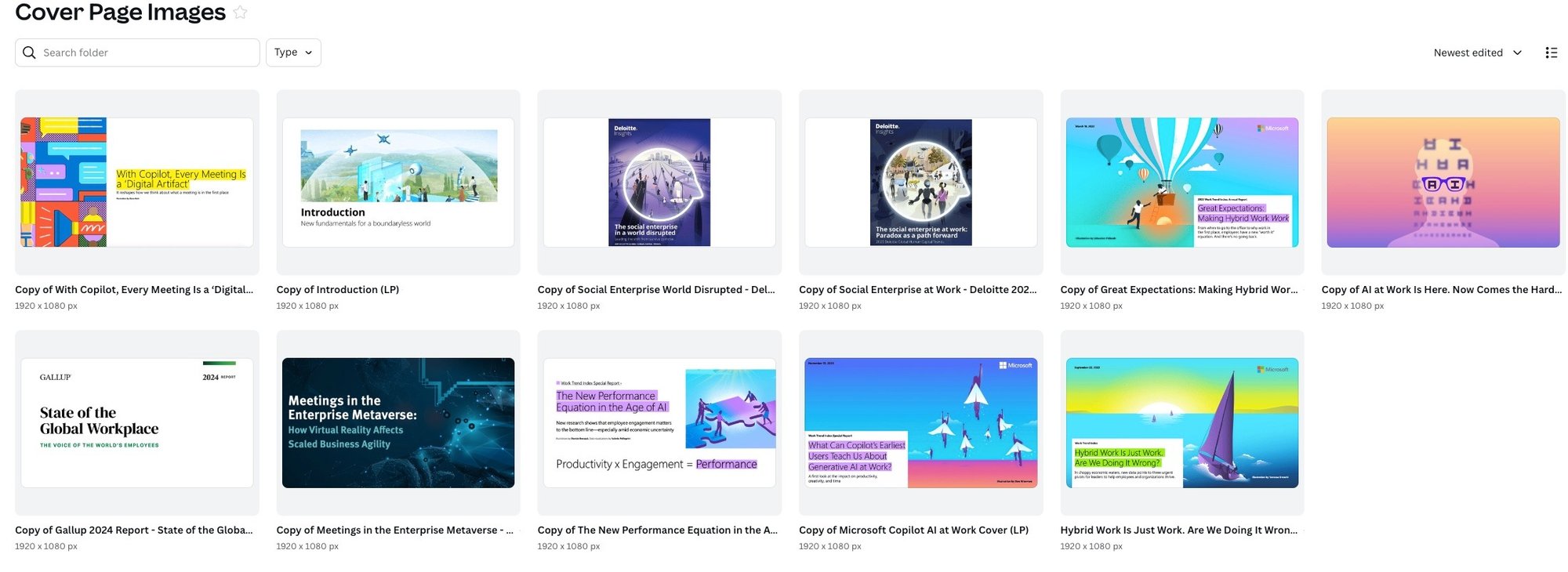 Canva image board