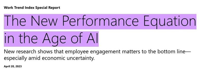 Microsoft performance equation