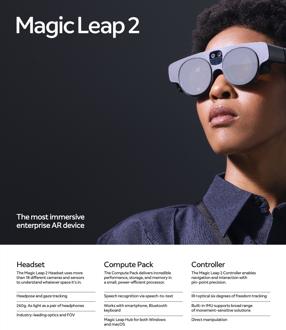 Magic Leap 2 Specification Sheet